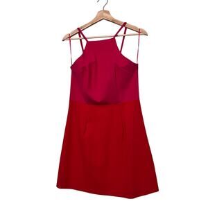12th Tribe Hot Pink & Red A-Line Halter Dress Size Large